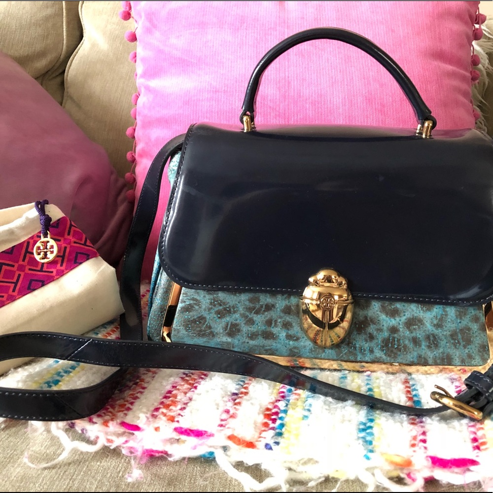 Tory Burch Blue Satchel Bag